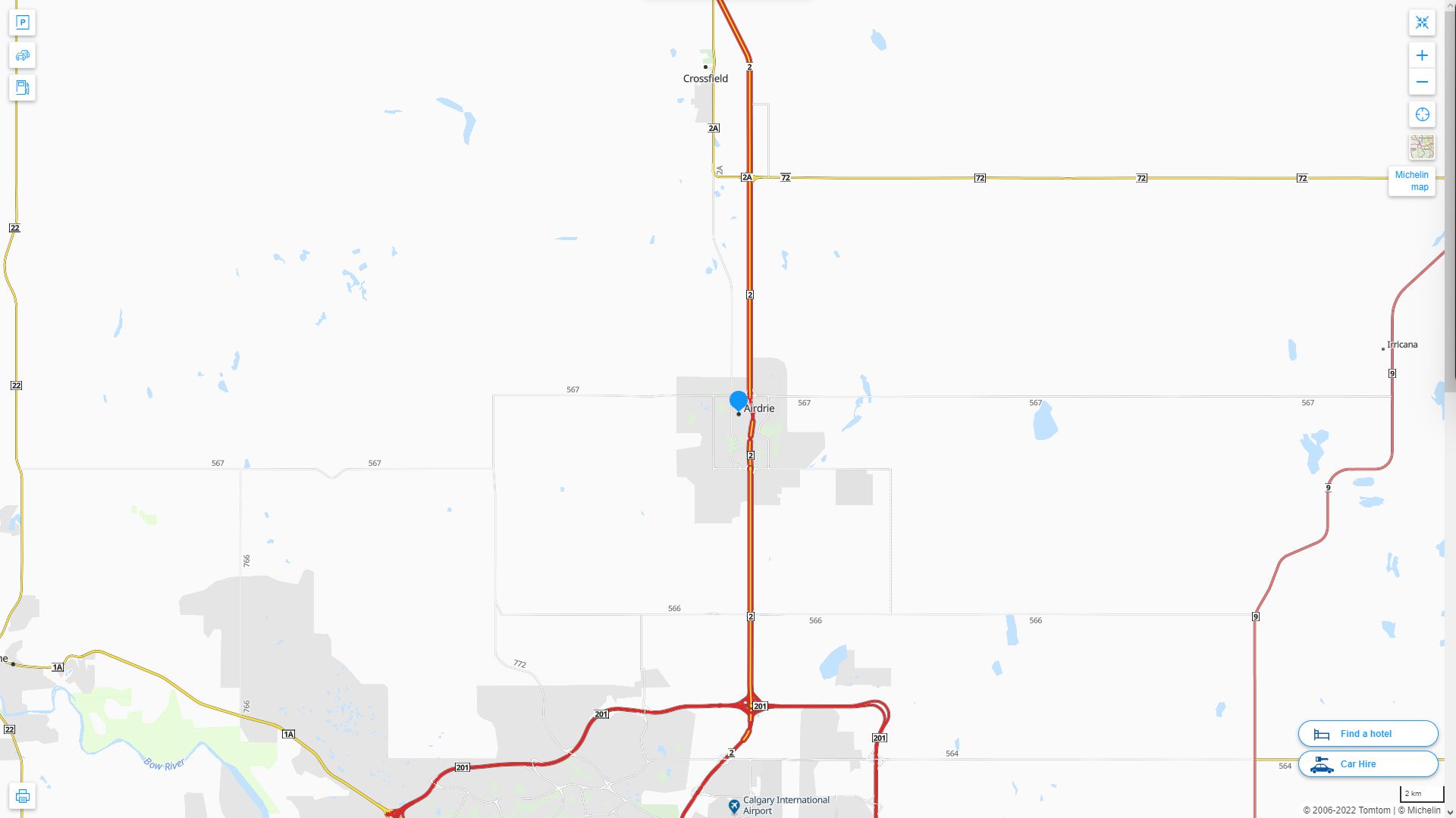 Airdrie Canada Autoroute et carte routiere